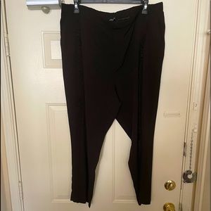 Wendy Williams black cropped pants with ruffle down each leg